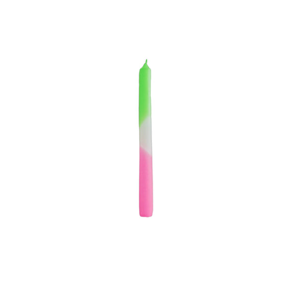 Vela de Candelabro Degradado Fucsia Blanco Verde