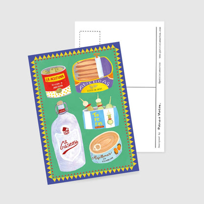 A6 Tarjeta o Postal con Sobre Comidas Típicas