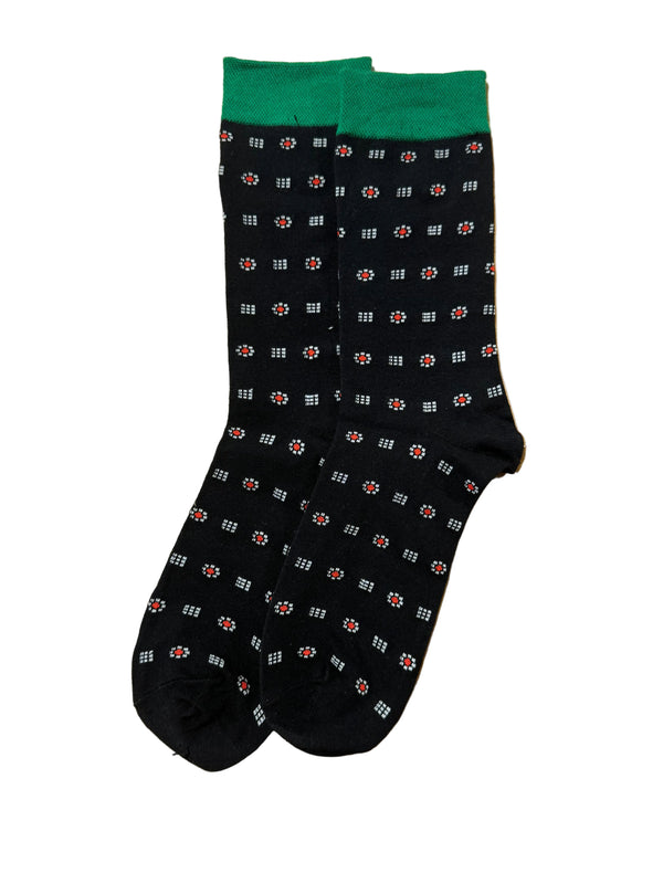 Calcetines Hombre Negro con Flores