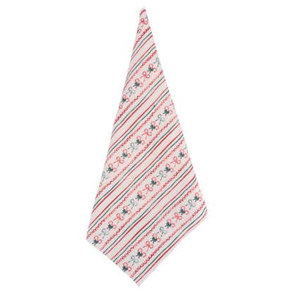 White Kitchen Cloth or Rag with Stripes and Bands
