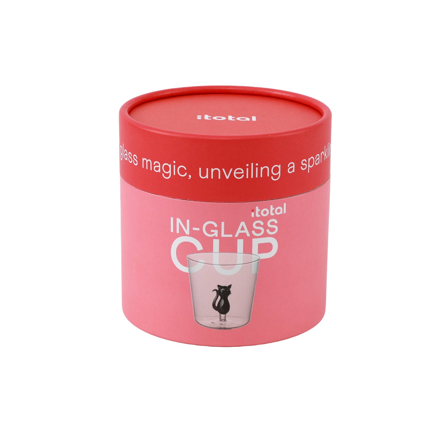 Vaso Vidrio Figura Dentro Gato Negro