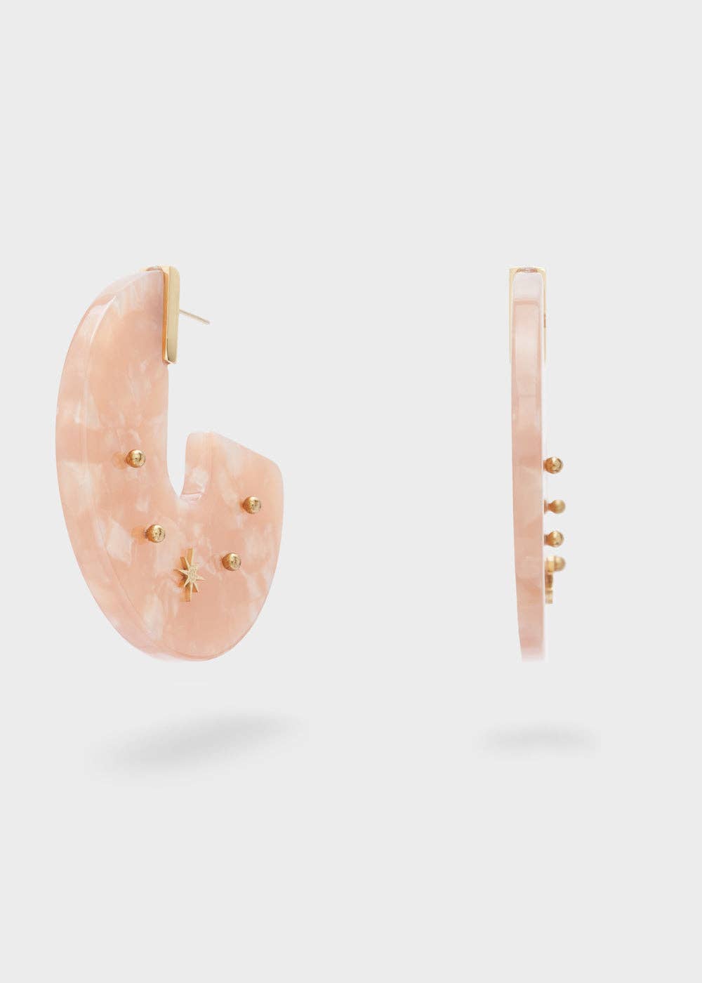 Pendiente Aro Abierto con Resina y Abalorios