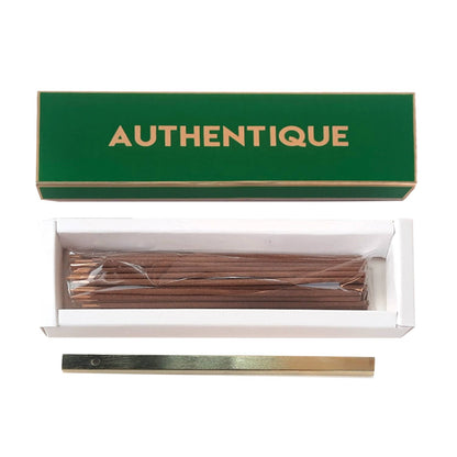 Caja Incienso Verde Aroma Higo con Frase "Authentique" + Soporte