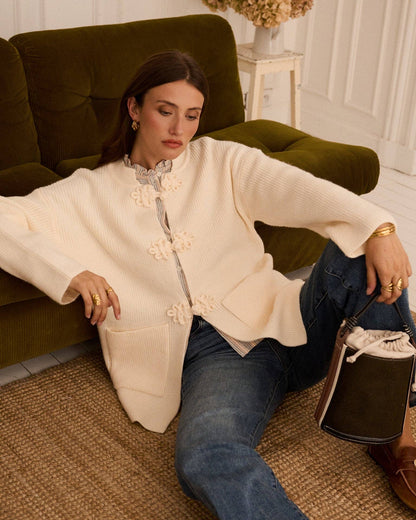 Cardigan Chaqueta Botón Oriental