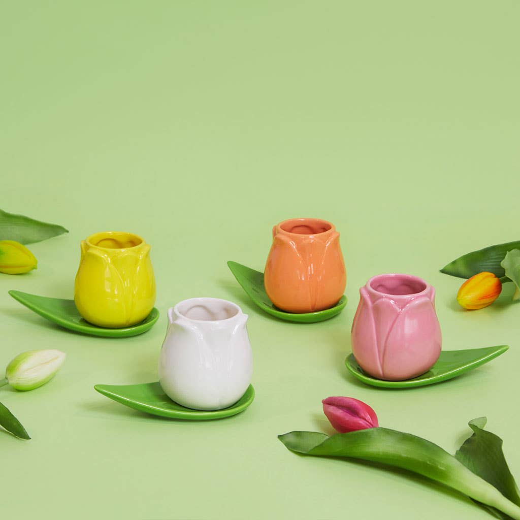 Mini taza Tulipán + Plato Rosa