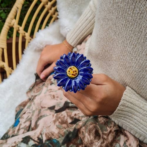 Flor Cerámica Rosa Gerbera