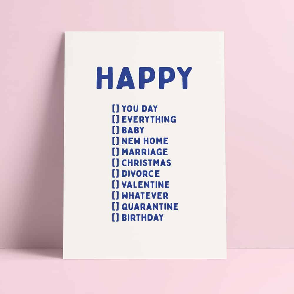 A6 Tarjeta O Postal Con Sobre Happy