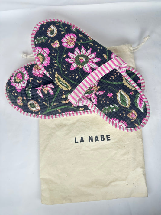 Zapatillas de Estar por Casa Pantuflas Tela India Negras con Bolsa