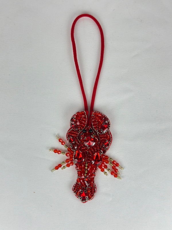 Llavero o Charm Bolso Langosta Recta Pedrería Cuentas