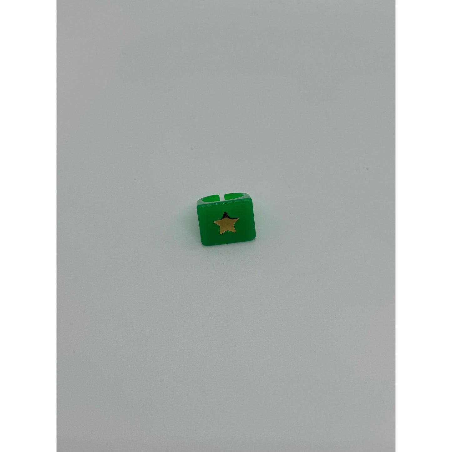 Anillo Resina Estrella Verde