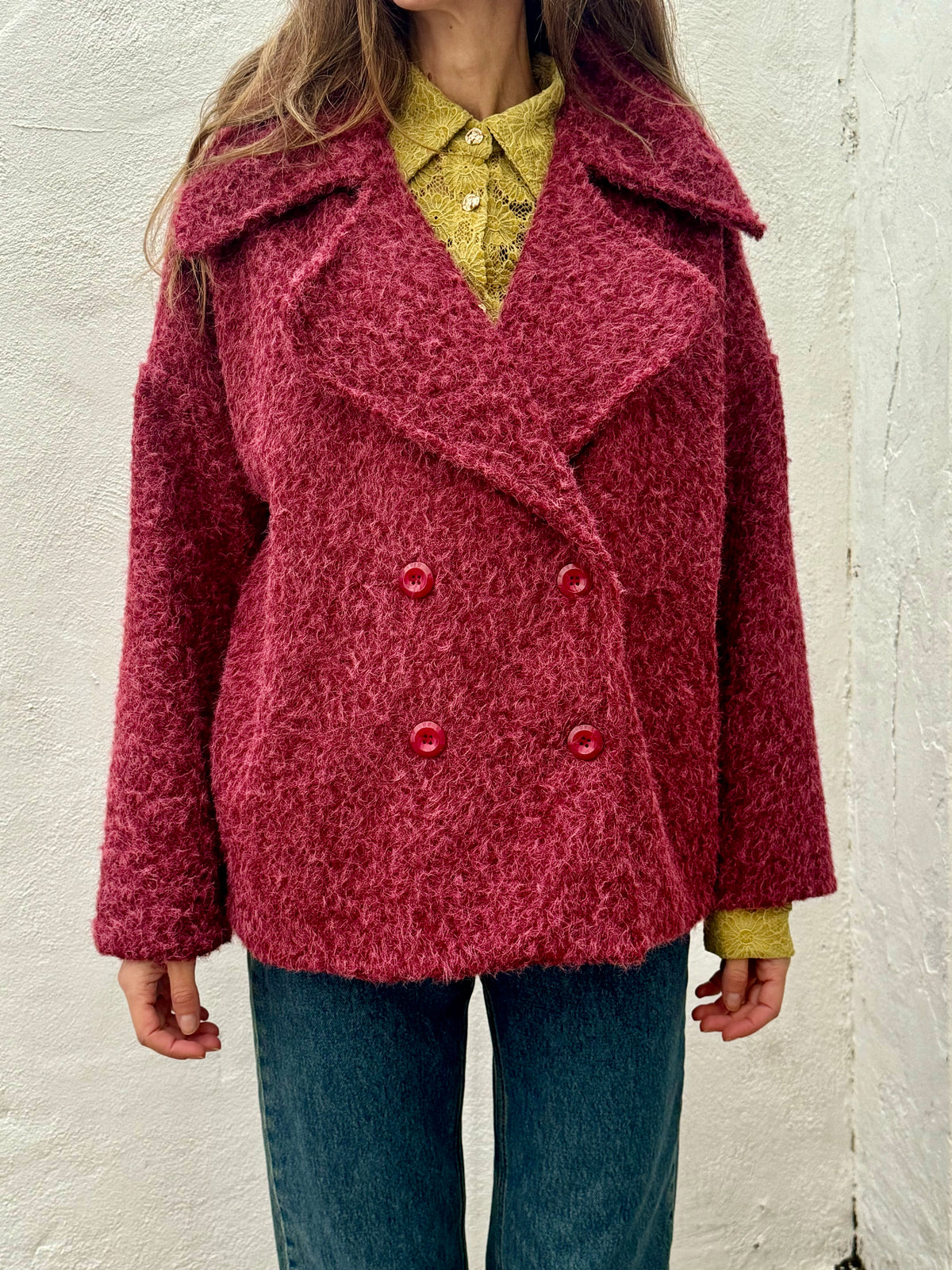 Burgundy Plain Short Jacket