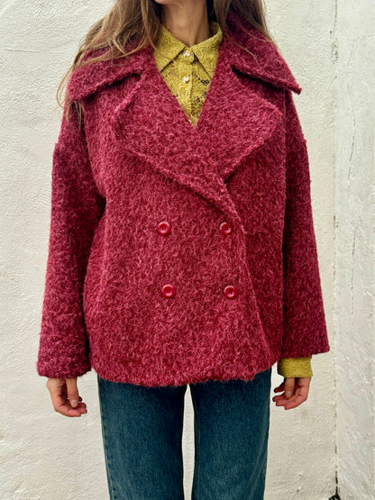 Burgundy Plain Short Jacket