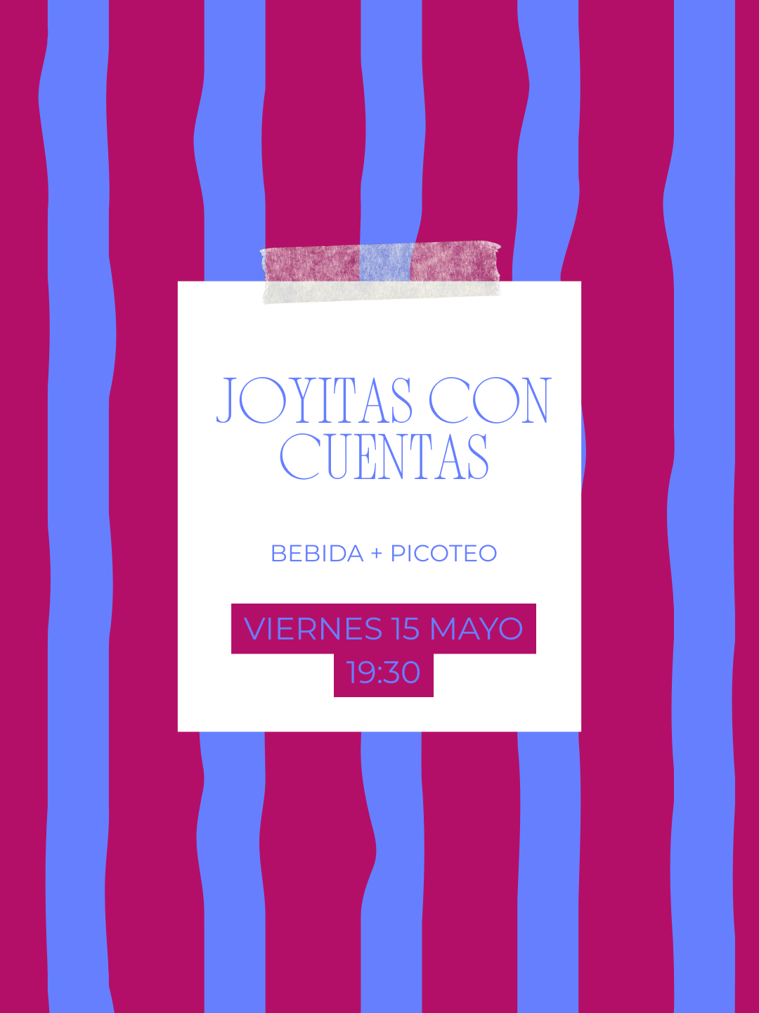 💖✨ Joyitas con cuentas + bebida + picoteo ✨🍷