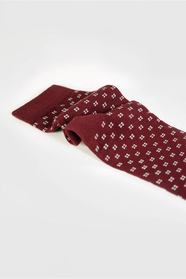 Calcetines Hombre Granate con Cuadritos