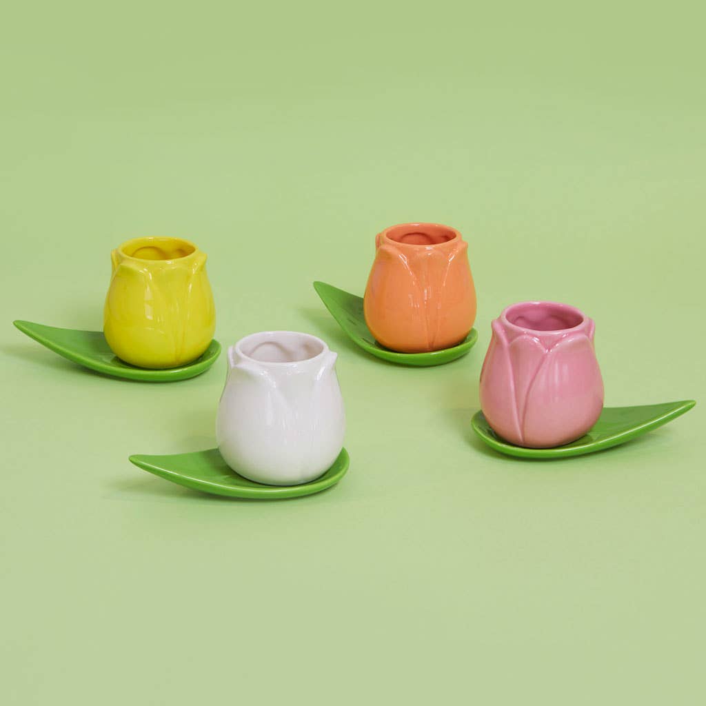 Mini taza Tulipán + Plato Rosa