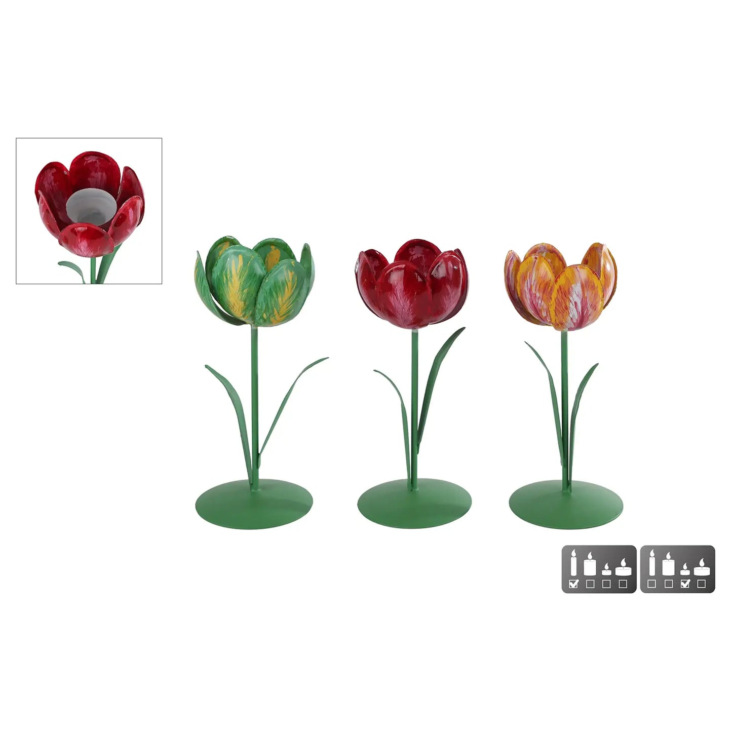Candelabro Portavelas Metal Verde