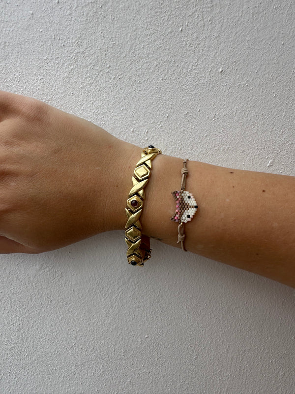 Pulsera Elástica Miyuki Zorro Zorrito Marrón