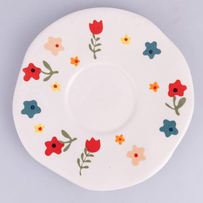Taza Flores + Platito + Espumador