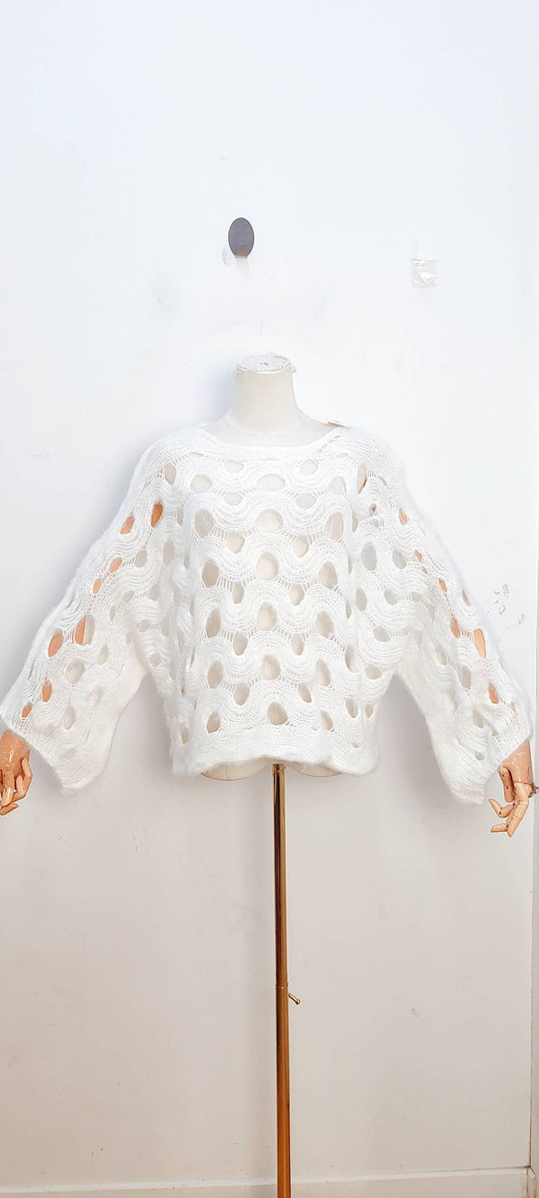 Jersey de punto blanco