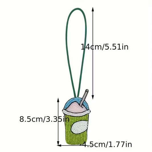 Llavero o Charm Bolso Bebida Café Pedrería Cuentas