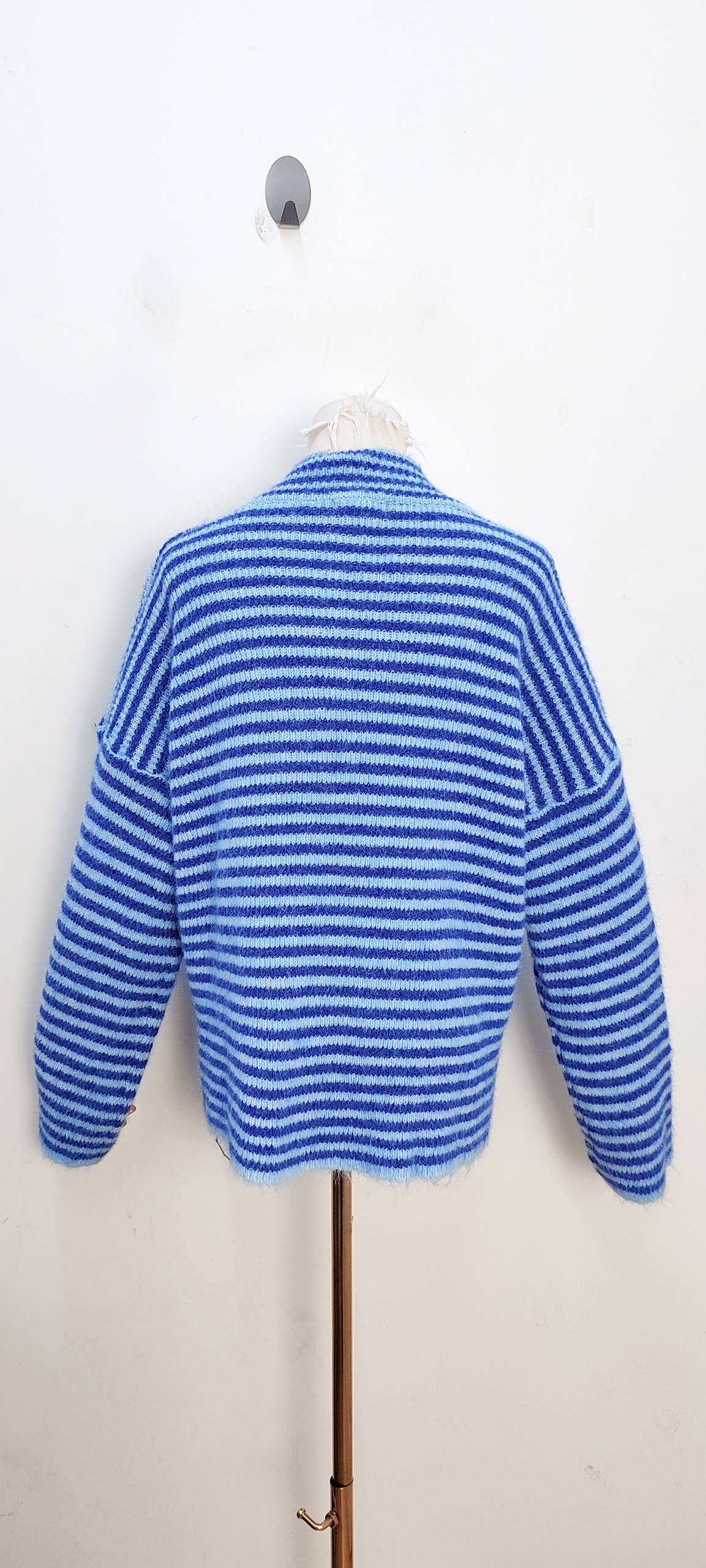 Jersey de rayas con cremallera rosa y rojo