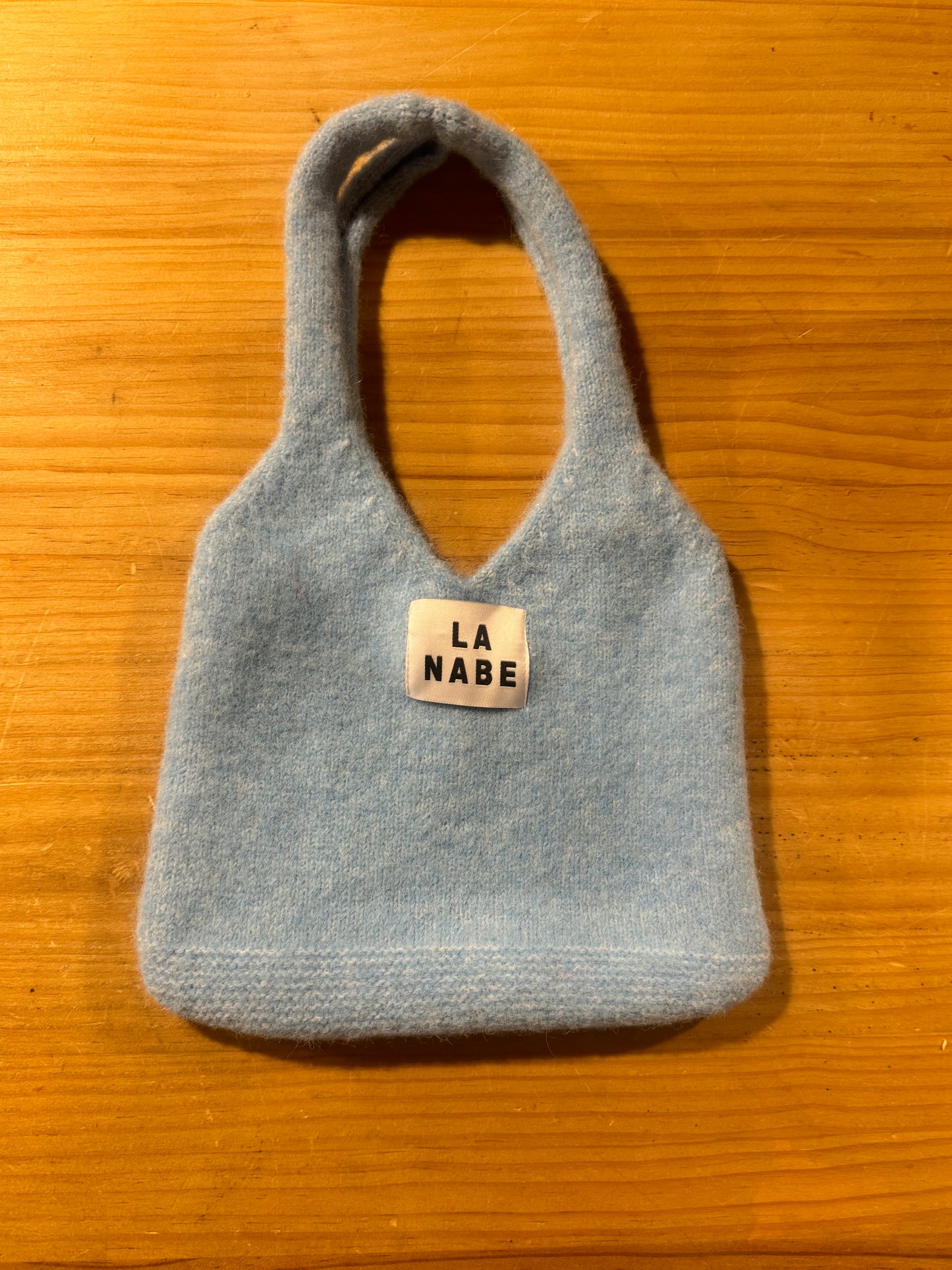 Bolso de Punto Lana Pequeño Azul