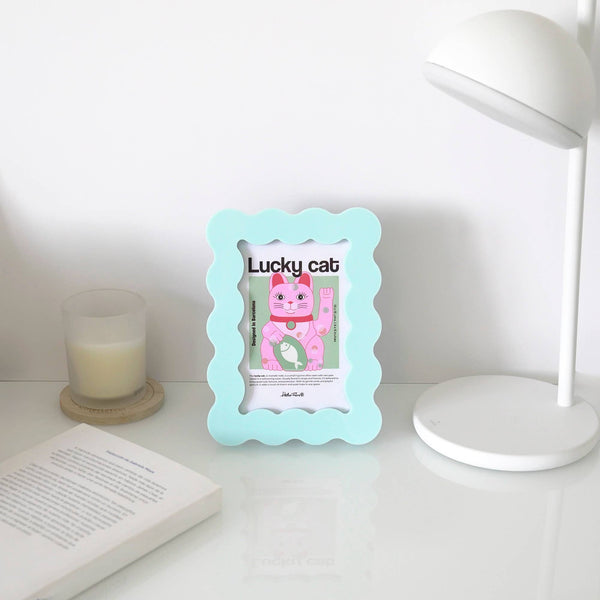 Marco de Fotos Cuadrado Ondas Azul Claro