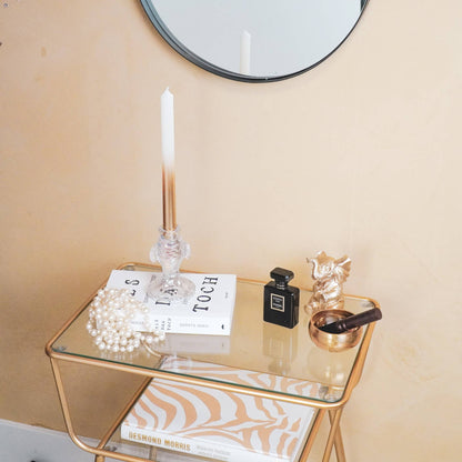 Candelabro Portavelas Pez Vidrio Transparente