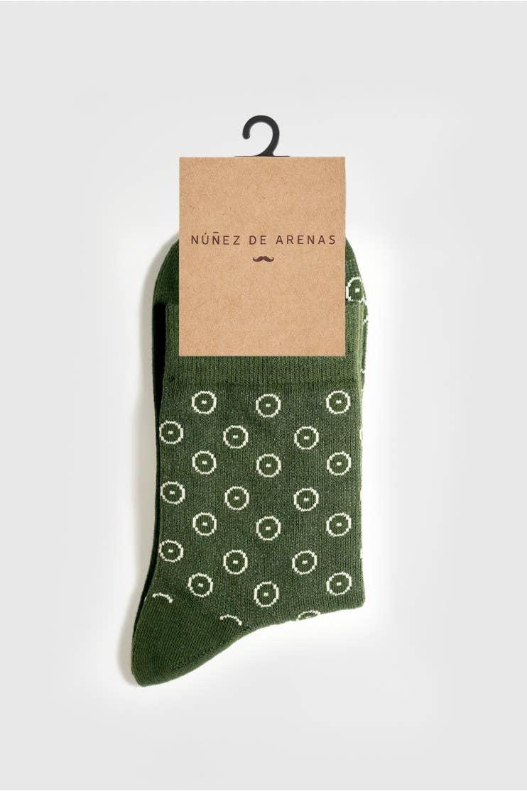 Calcetines Hombre Verdes con Circulitos