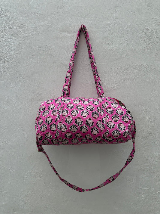Bolsa Viaje o Deporte o Playa Estampado Flores Rosa