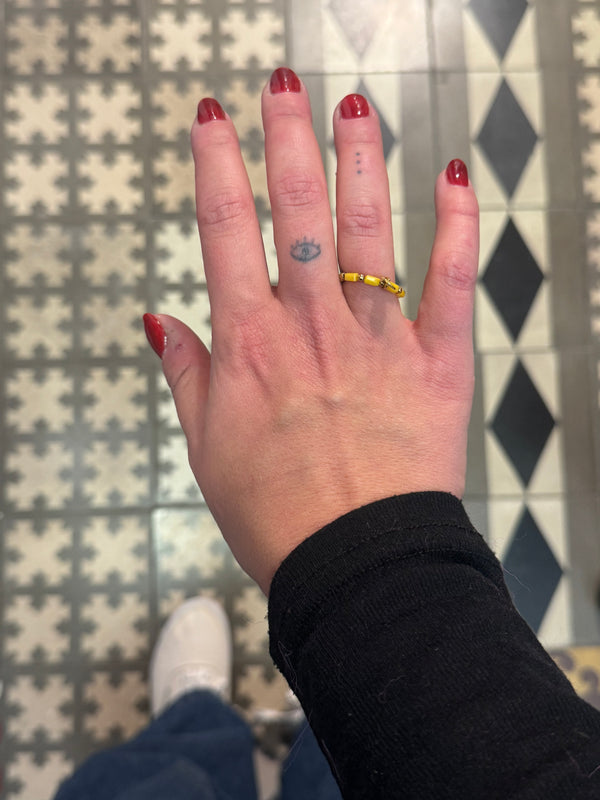 Anillo Elástico Cuentas Amarillo