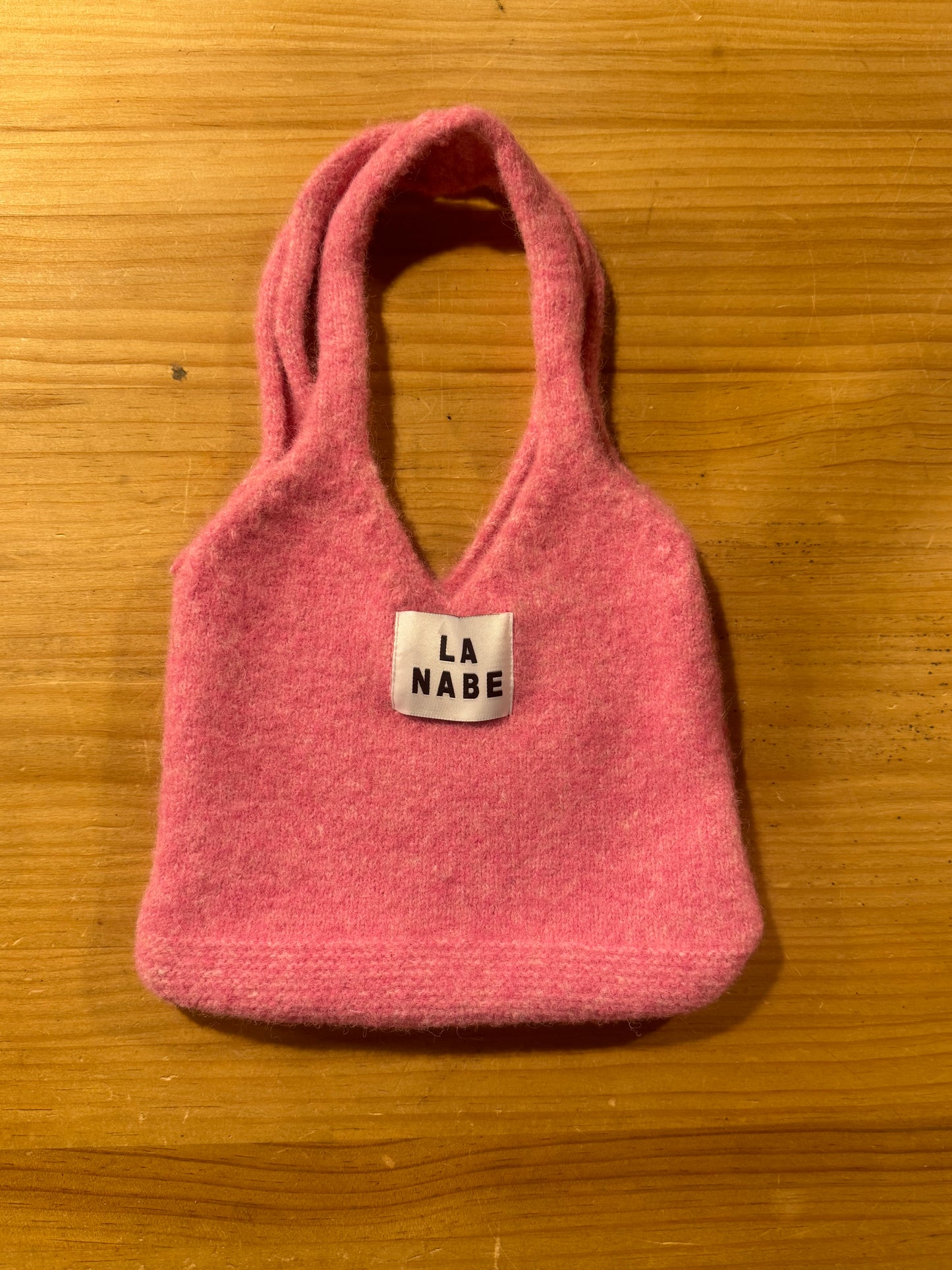 Bolso de Punto Lana Pequeño Rosa
