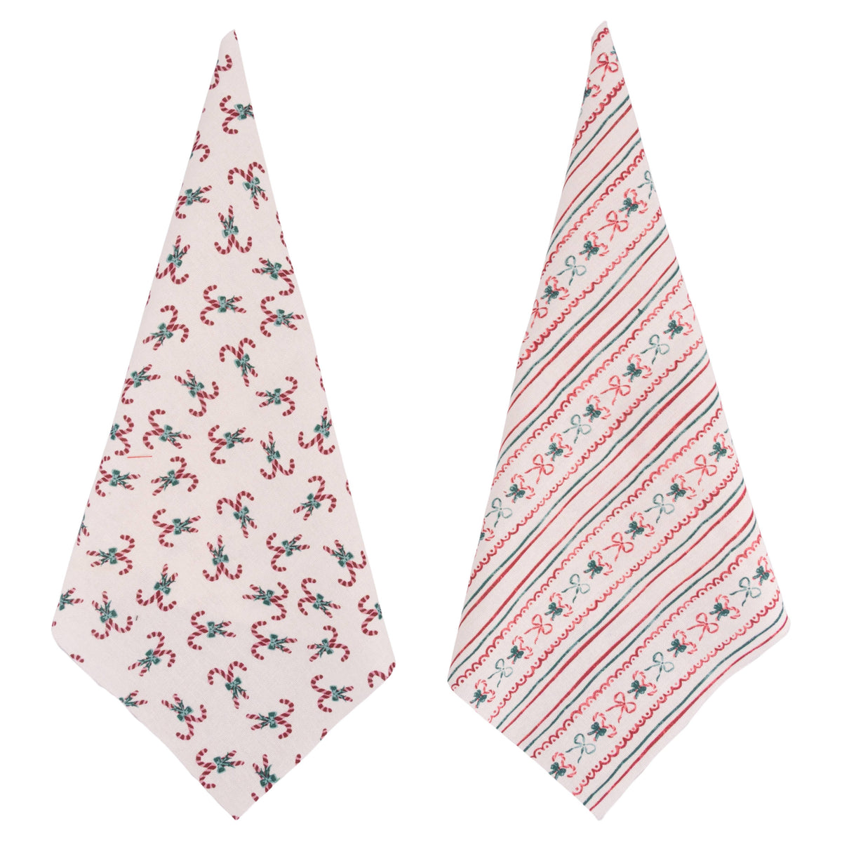 White Kitchen Cloth or Rag with Stripes and Bands