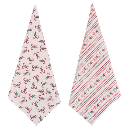 White Kitchen Cloth or Rag with Stripes and Bands
