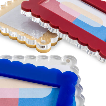 Mini Marco de fotos Cuadrado Ondas Granate