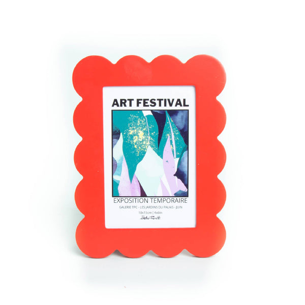 Marco de Fotos Rectangular Ondas Rojo