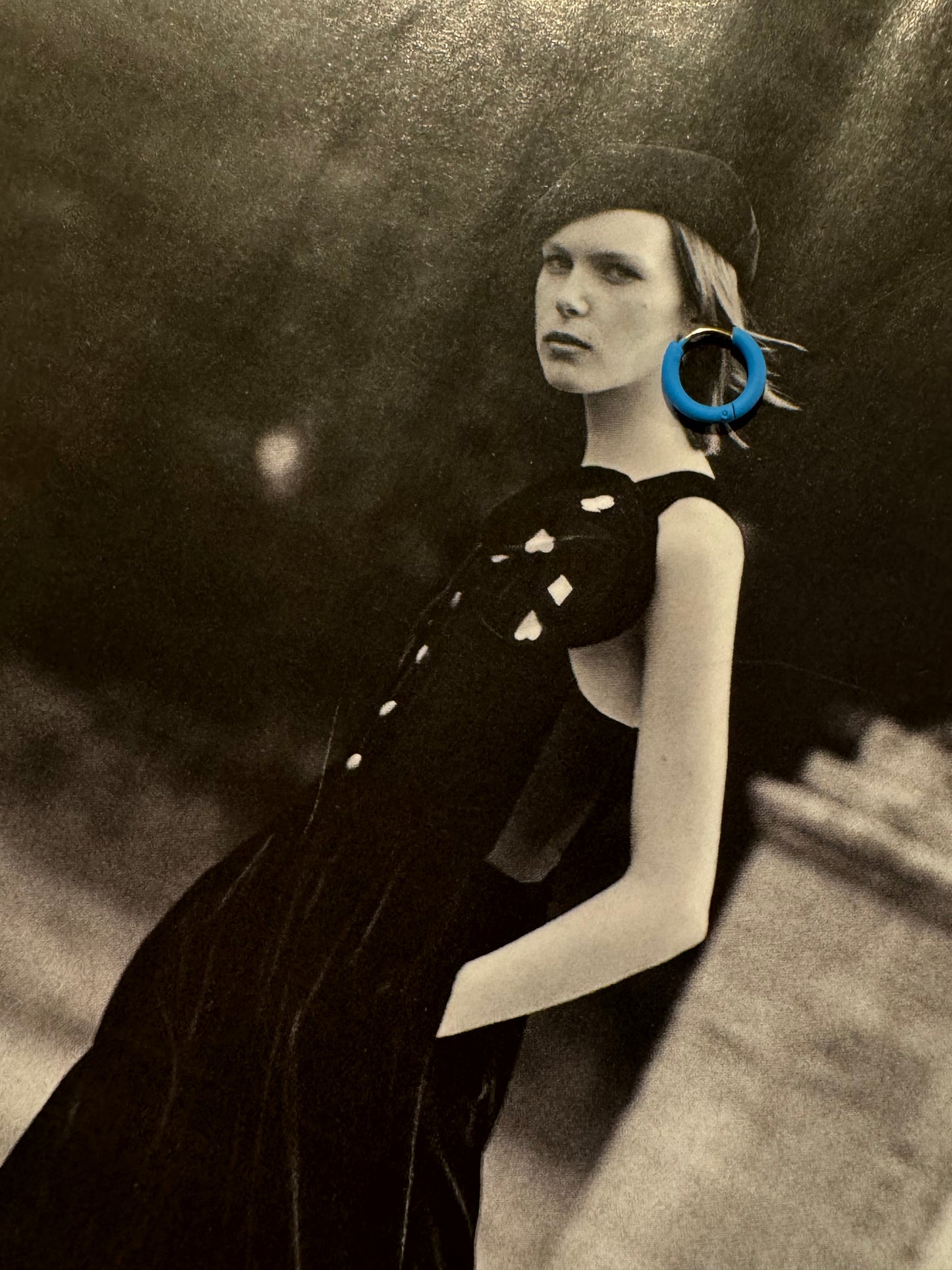 Mini Pendientes Aro Aritos Azul Azur Mate