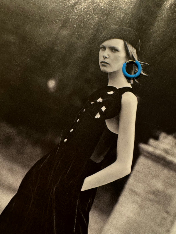 Mini Pendientes Aro Aritos Azul Azur Mate