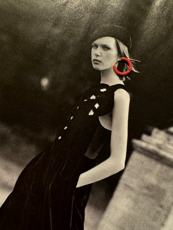 Mini Pendientes Aro Aritos Rojo Amaranto Mate