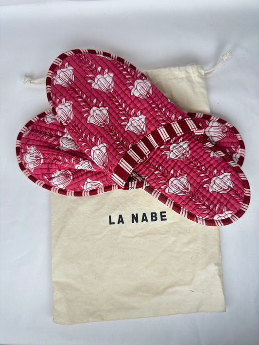 Zapatillas de Estar por Casa Pantuflas Tela India Rosa con Bolsa