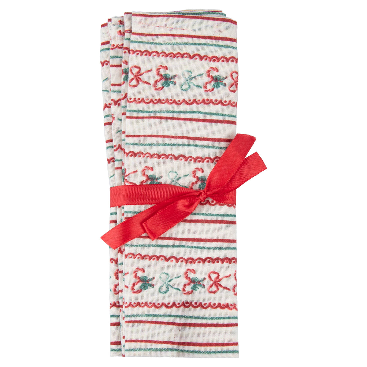 White Kitchen Cloth or Rag with Stripes and Bands