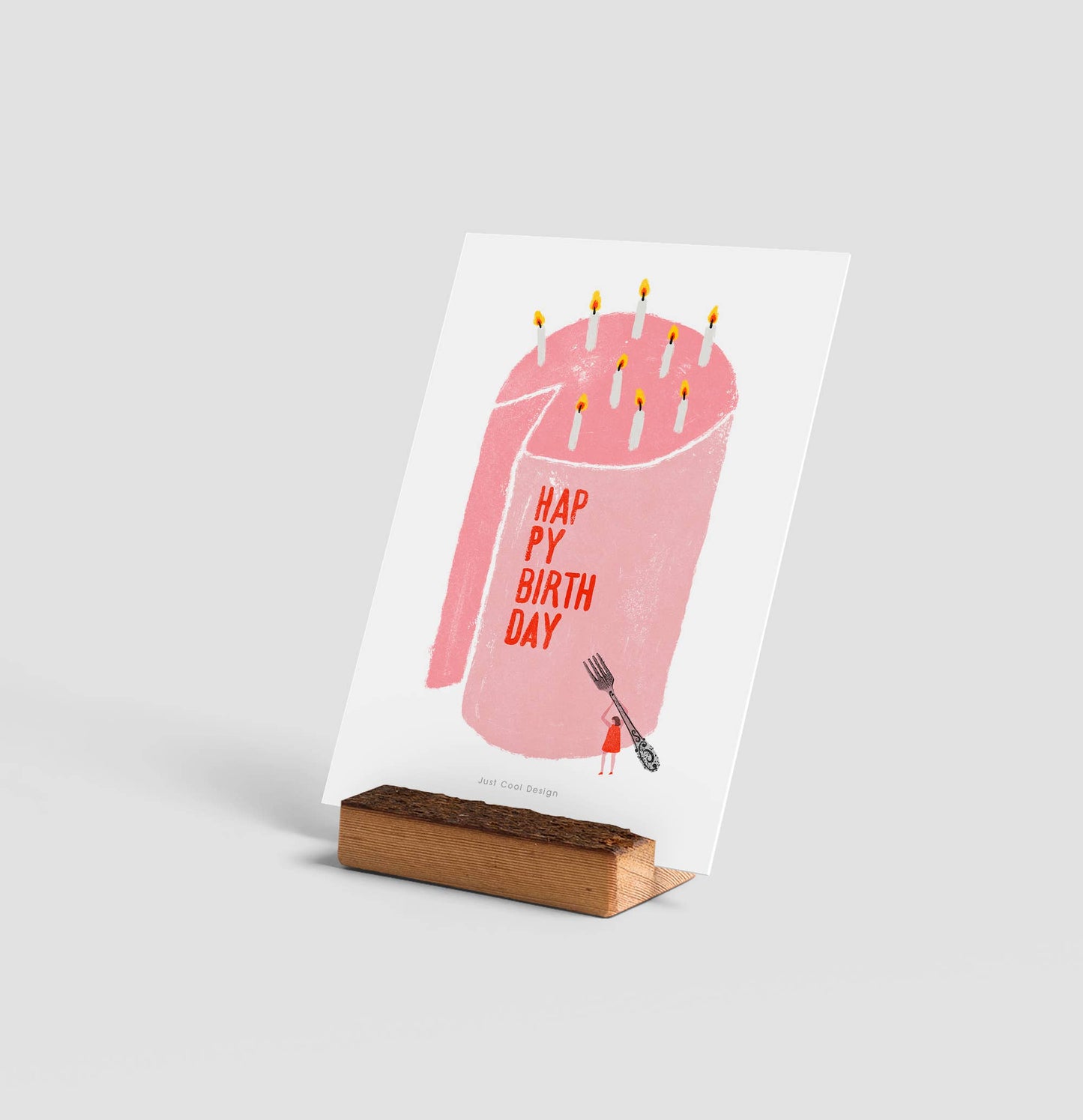 A6 Tarjeta o Postal con Sobre Cumpleaños Chica Cortando Tarta Happy Birthday