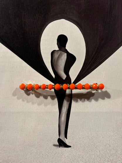 Pasador Joya Dorado con Piedras Naranjas