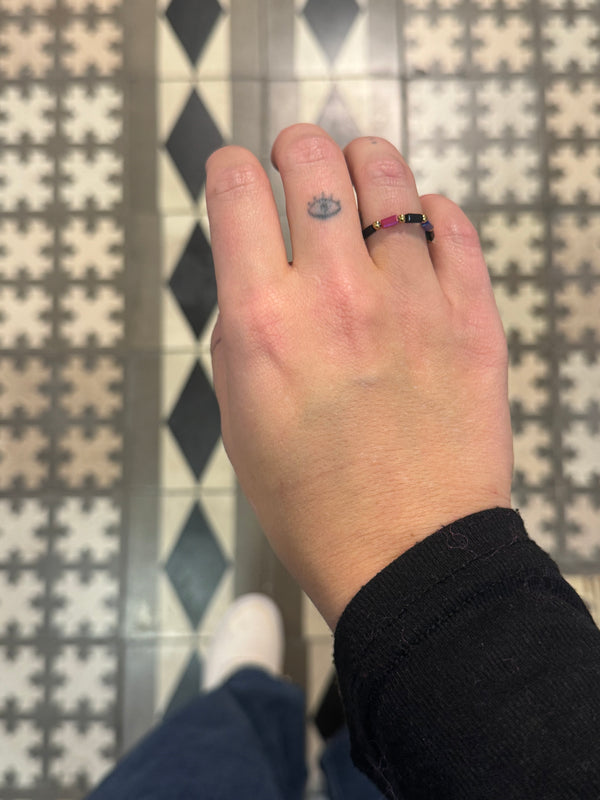 Anillo Elástico Cuentas Multicolor