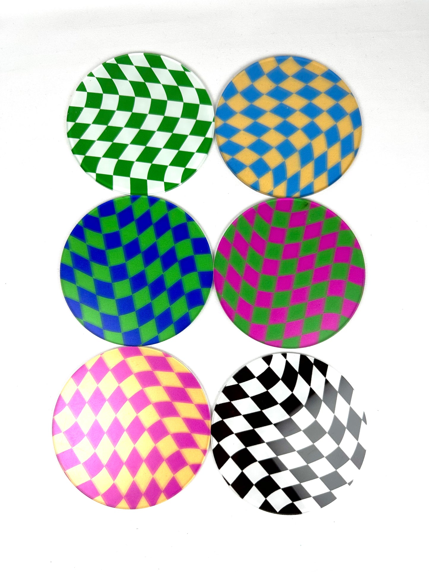 6 Posavasos Damero Psicodélico