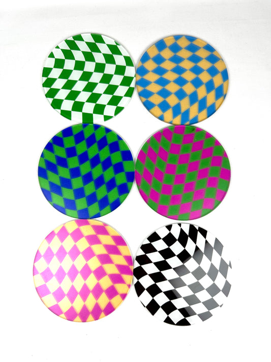 6 Posavasos Damero Psicodélico