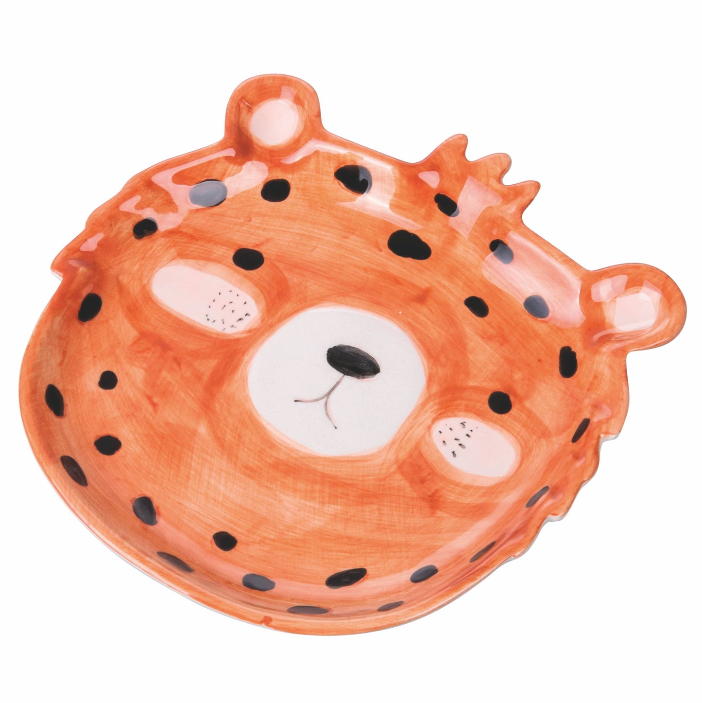 Plato Cerámica León con Melena Marrón