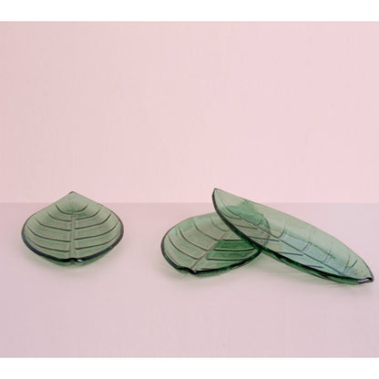 Plato Aperitivo en Forma de Hoja Cristal