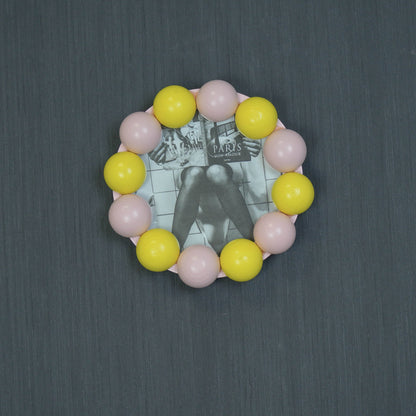 Marco Burbujas Redondo Rosa Amarillo