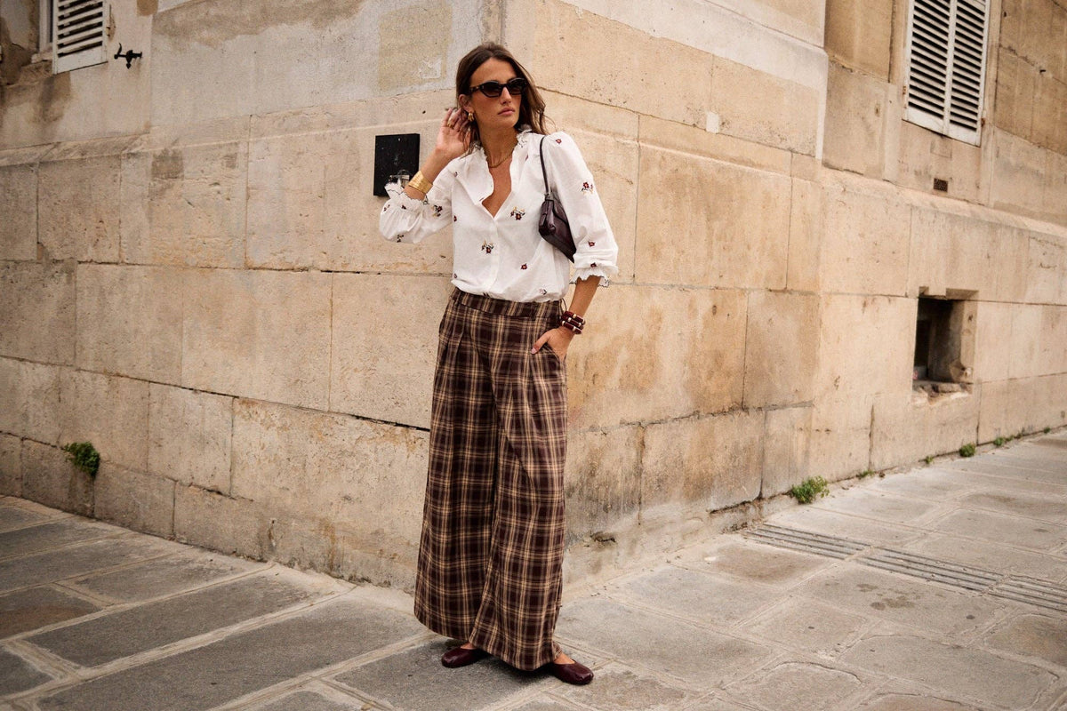 Pantalones Cuadros Franela Culotte